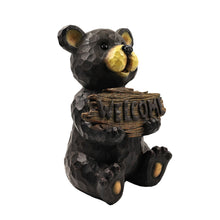 Load image into Gallery viewer, Bear Sitting Holding Welcome Sign
