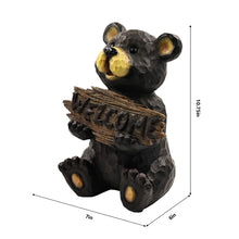 Load image into Gallery viewer, Bear Sitting Holding Welcome Sign
