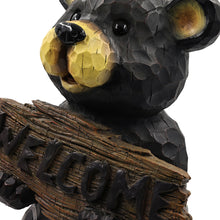 Load image into Gallery viewer, Bear Sitting Holding Welcome Sign
