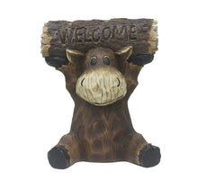 Load image into Gallery viewer, Moose Cub Holding Welcome Sign Garden Decor
