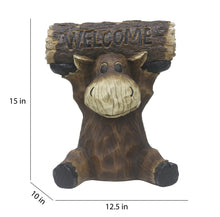 Load image into Gallery viewer, Moose Cub Holding Welcome Sign Garden Decor
