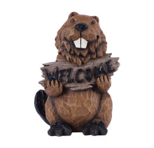 Load image into Gallery viewer, Beaver Holding A Welcome Sign
