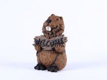 Load image into Gallery viewer, Beaver Holding A Welcome Sign
