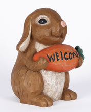 Load image into Gallery viewer, Rabbit Holdng Carrot Welcome Sign

