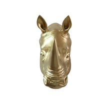 Load image into Gallery viewer, Rhinoceros Head Wall Mount Art Gold Color
