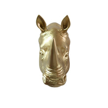 Load image into Gallery viewer, Rhinoceros Head Wall Mount Art Gold Color
