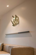 Load image into Gallery viewer, Rhinoceros Head Wall Mount Art Gold Color
