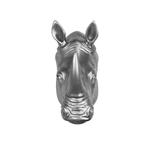 Load image into Gallery viewer, Rhinoceros Head Wall Mount Art Silver Color
