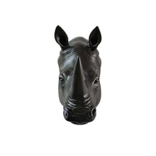 Load image into Gallery viewer, Rhinoceros Head Wall Mount Art Black Color
