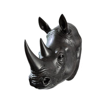 Load image into Gallery viewer, Rhinoceros Head Wall Mount Art Black Color
