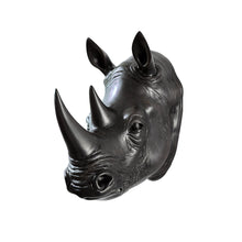 Load image into Gallery viewer, Rhinoceros Head Wall Mount Art Black Color
