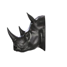 Load image into Gallery viewer, Rhinoceros Head Wall Mount Art Black Color
