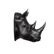 Load image into Gallery viewer, Rhinoceros Head Wall Mount Art Black Color
