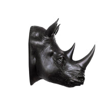 Load image into Gallery viewer, Rhinoceros Head Wall Mount Art Black Color
