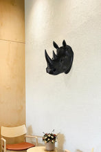 Load image into Gallery viewer, Rhinoceros Head Wall Mount Art Black Color
