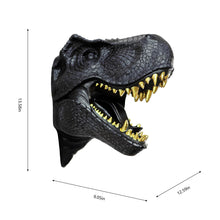 Load image into Gallery viewer, Dinosaur Head Sculpture Black Color Wall Mounted Ornament
