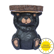 Load image into Gallery viewer, Bear Statue Plant Stand w/Solar Light
