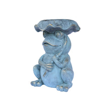 Load image into Gallery viewer, Frog Garden Statue Plant Stand w/Solar Light

