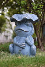 Load image into Gallery viewer, Frog Garden Statue Plant Stand w/Solar Light
