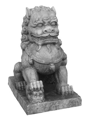 Foo Dog-Right Paw On Cub - Clayfibre Tan