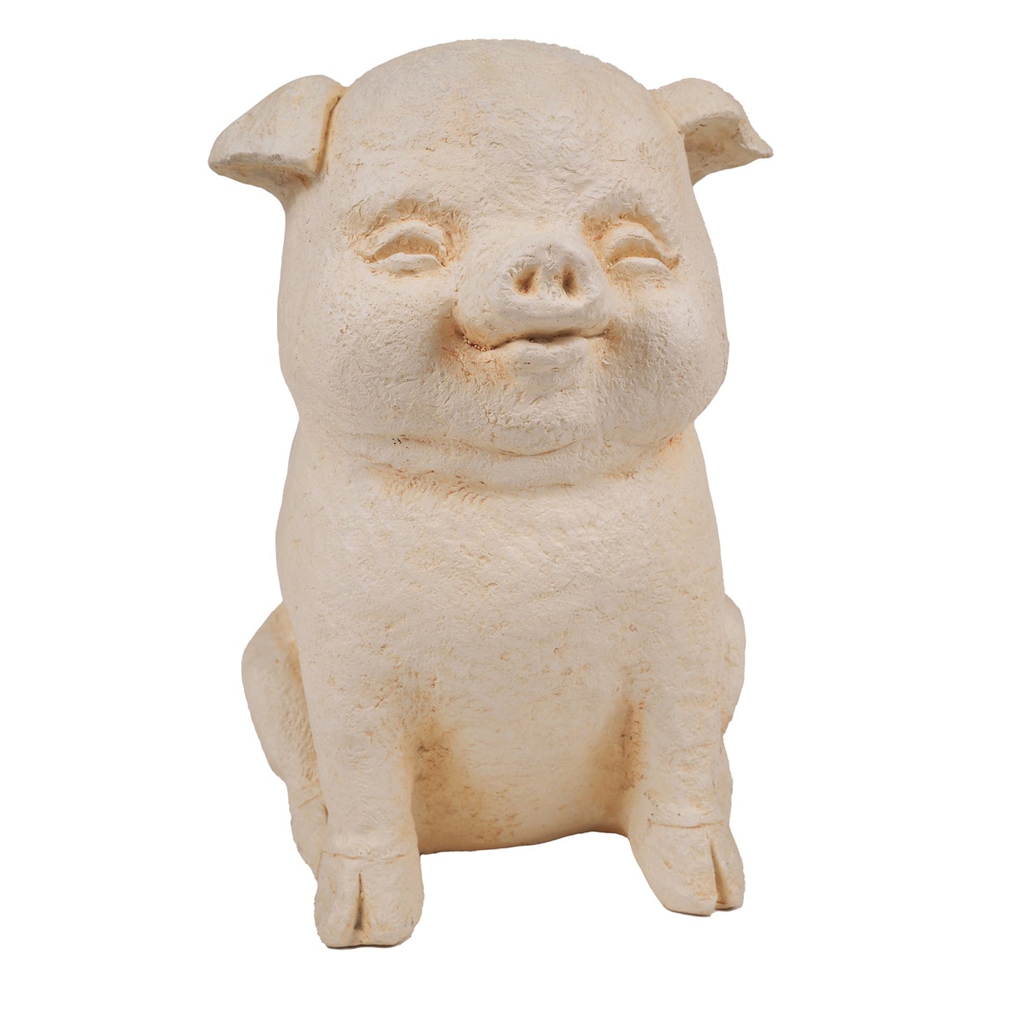 Serene Oinker Classic Curled Sitting Pig Statue