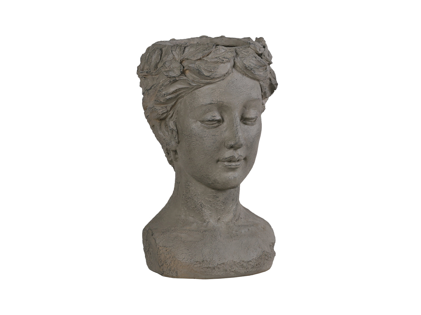 Elegante Petite Woman Head Plant Stand Statue