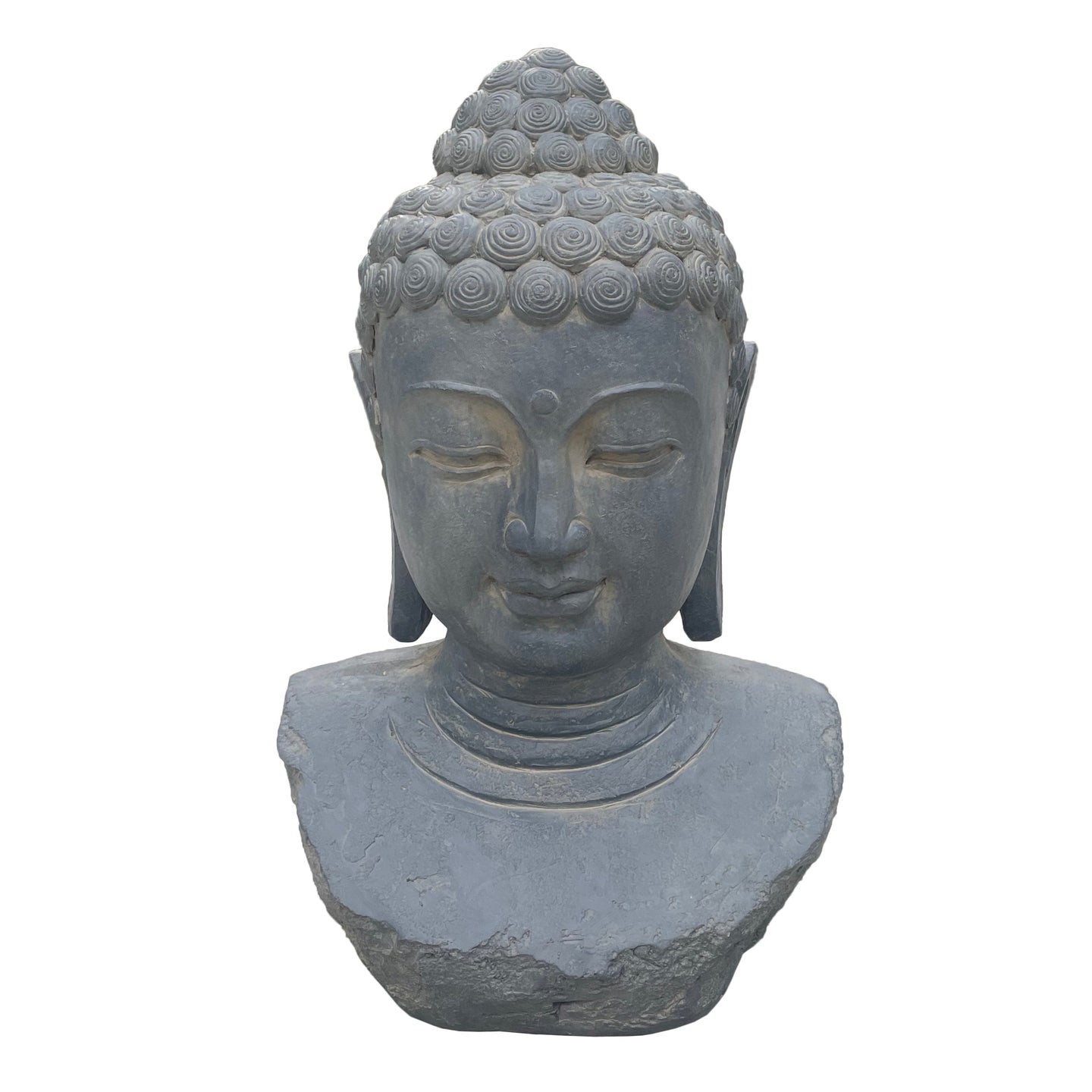 Serenity Enlightened Zen Buddha Head Statue