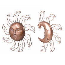 Load image into Gallery viewer, Sun &amp; Moon Wall Art 2 Pcs Set Resin Wall Hanging Decor
