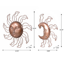 Load image into Gallery viewer, Sun &amp; Moon Wall Art 2 Pcs Set Resin Wall Hanging Decor
