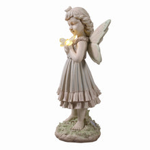 Load image into Gallery viewer, Girl Holding Butterfly Lighted Garden Statue Solar Powered LEDs
