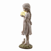Load image into Gallery viewer, Girl Holding Bubble Lighted Garden Statue Solar Powered LEDs
