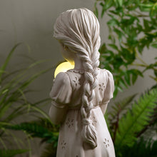 Load image into Gallery viewer, Girl Holding Bubble Lighted Garden Statue Solar Powered LEDs
