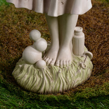 Load image into Gallery viewer, Girl Holding Bubble Lighted Garden Statue Solar Powered LEDs
