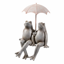 Load image into Gallery viewer, Sitting Couple Frogs W/Umbrella Garden Statue Yard Decor
