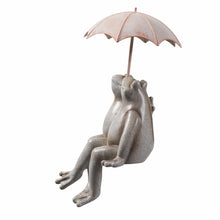 Load image into Gallery viewer, Sitting Couple Frogs W/Umbrella Garden Statue Yard Decor
