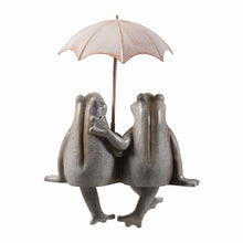 Load image into Gallery viewer, Sitting Couple Frogs W/Umbrella Garden Statue Yard Decor
