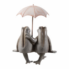 Load image into Gallery viewer, Sitting Couple Frogs W/Umbrella Garden Statue Yard Decor
