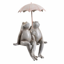 Load image into Gallery viewer, Sitting Couple Frogs W/Umbrella Garden Statue Yard Decor
