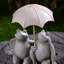 Load image into Gallery viewer, Sitting Couple Frogs W/Umbrella Garden Statue Yard Decor
