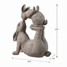 Load image into Gallery viewer, Mom &amp; Baby Rabbits Garden Statue Bunny Yard Decor
