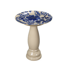 Load image into Gallery viewer, Birdbath - Ceramic Tranquility in Blue &amp; Ivory
