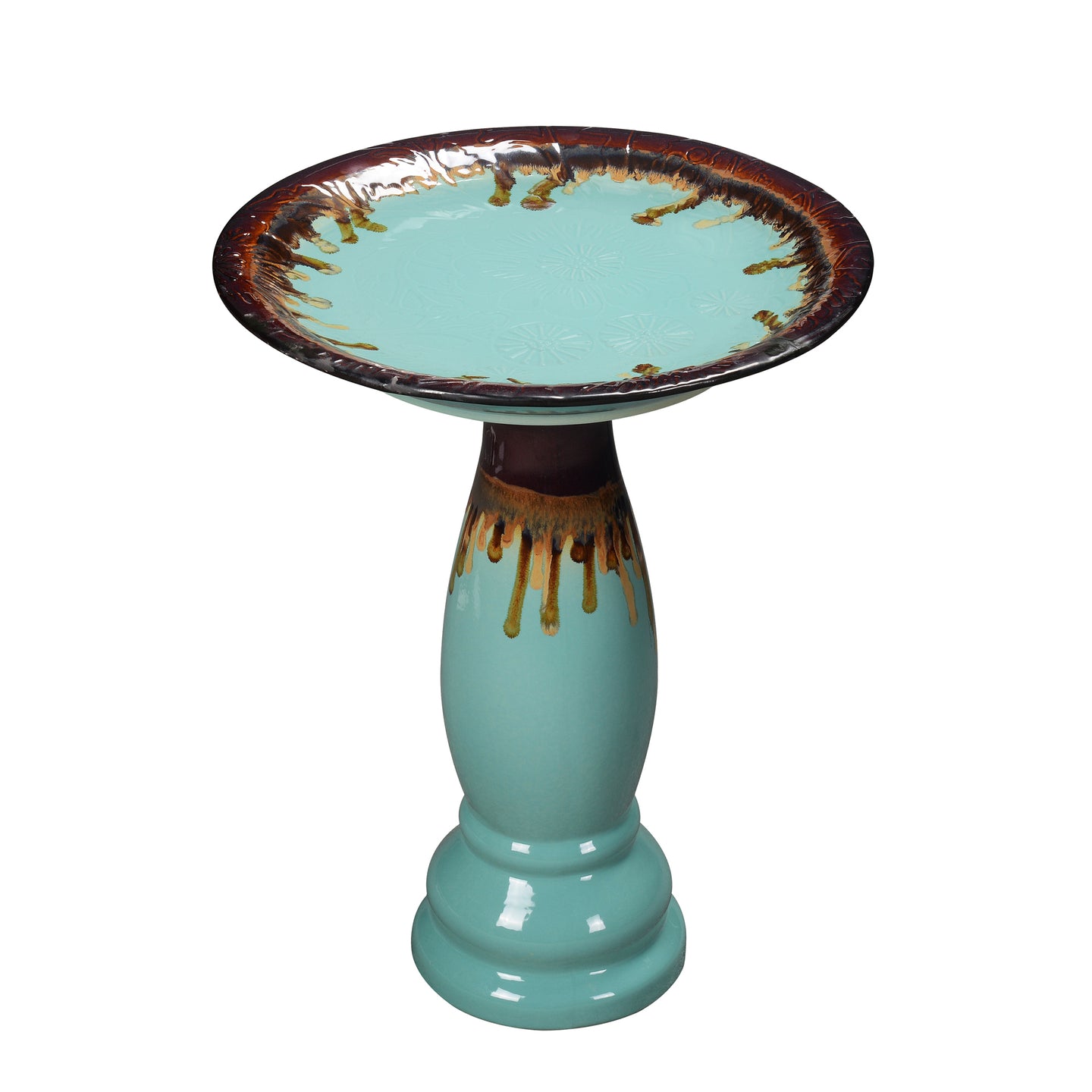 Ceramic Birdbath - Tranquil Blue Oasis