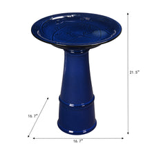 Load image into Gallery viewer, 78414-05 -  Ceramic Birdbath - Blue Tranquility HI-LINE GIFT
