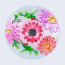 Load image into Gallery viewer, Solar Floral Glass Hummingbird Bath with Stand
