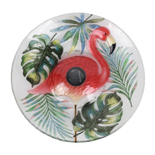 Load image into Gallery viewer, Solar LED Verdant Glass Bird Bath with Stand - Flamingo
