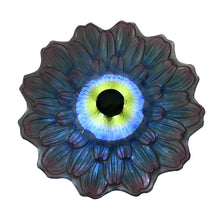 Load image into Gallery viewer, Solar LED Floral Glass Bird Bath with Stand - Purple &amp; Purple Dahlia
