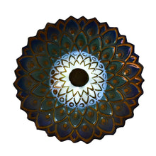 Load image into Gallery viewer, Solar Peacock Blue Geometric Glass Bird Bath with Stand
