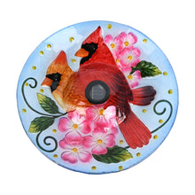 Load image into Gallery viewer, Solar Led Verdant Glass Bird Bath With Stand - Cardinal
