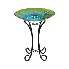 Load image into Gallery viewer, Solar Led Verdant Glass Bird Bath With Stand - Frog
