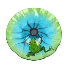 Load image into Gallery viewer, Solar Led Verdant Glass Bird Bath With Stand - Frog
